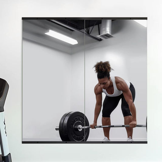 Delma Home Gym Mirror, 48''x24''x2PCS, Large Full Body Tempered Glass Frameless, Wall-Mounted for Gym, Yoga, Garage, Bedroom, Bathroom