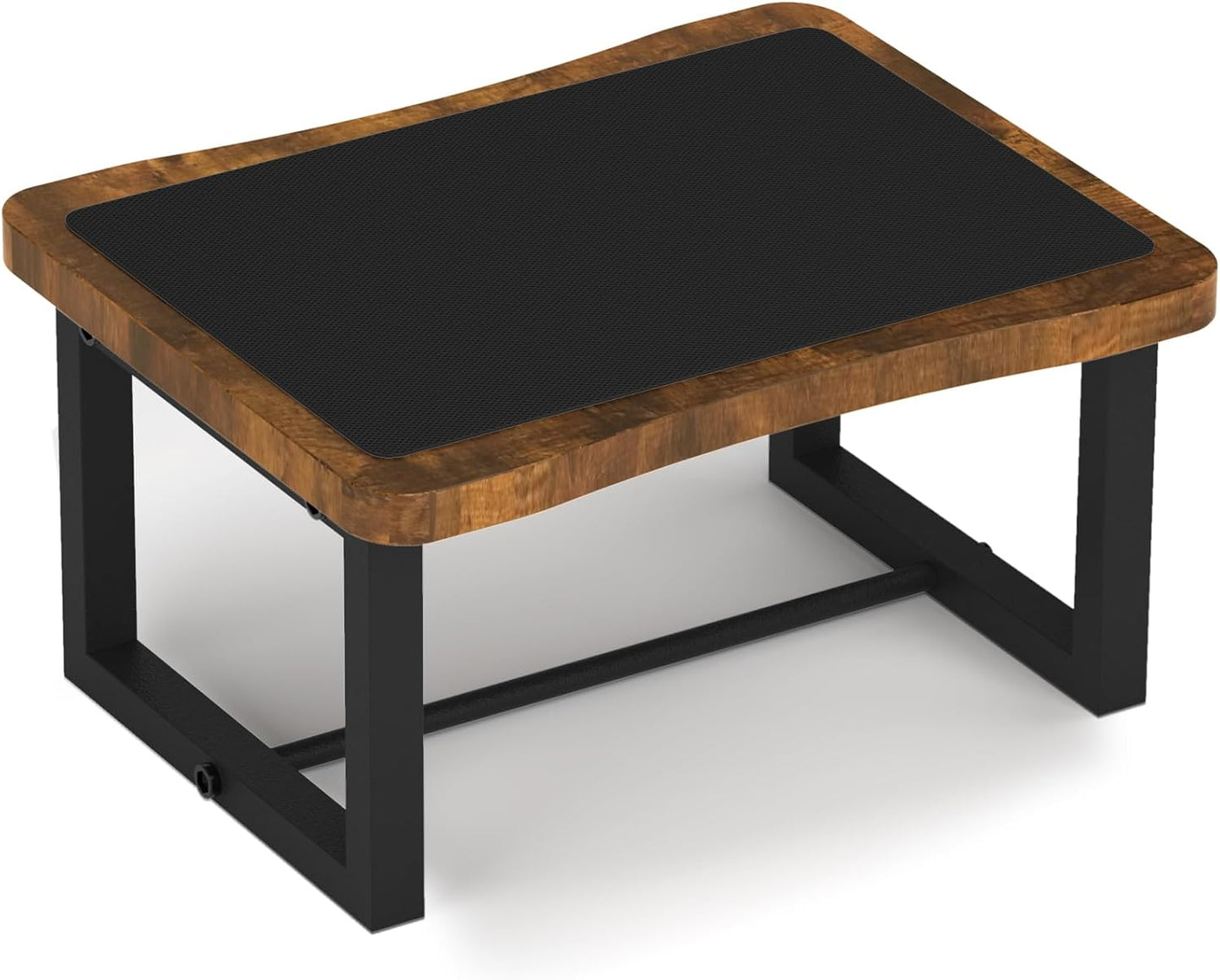 Wooden Step Stool with Non-Slip mat,Bed Steping Stool for Adult Hold up to 500lbs，Wood One Step for Kitchen, Bedroom, Living Room, Bathroom… (Brown)