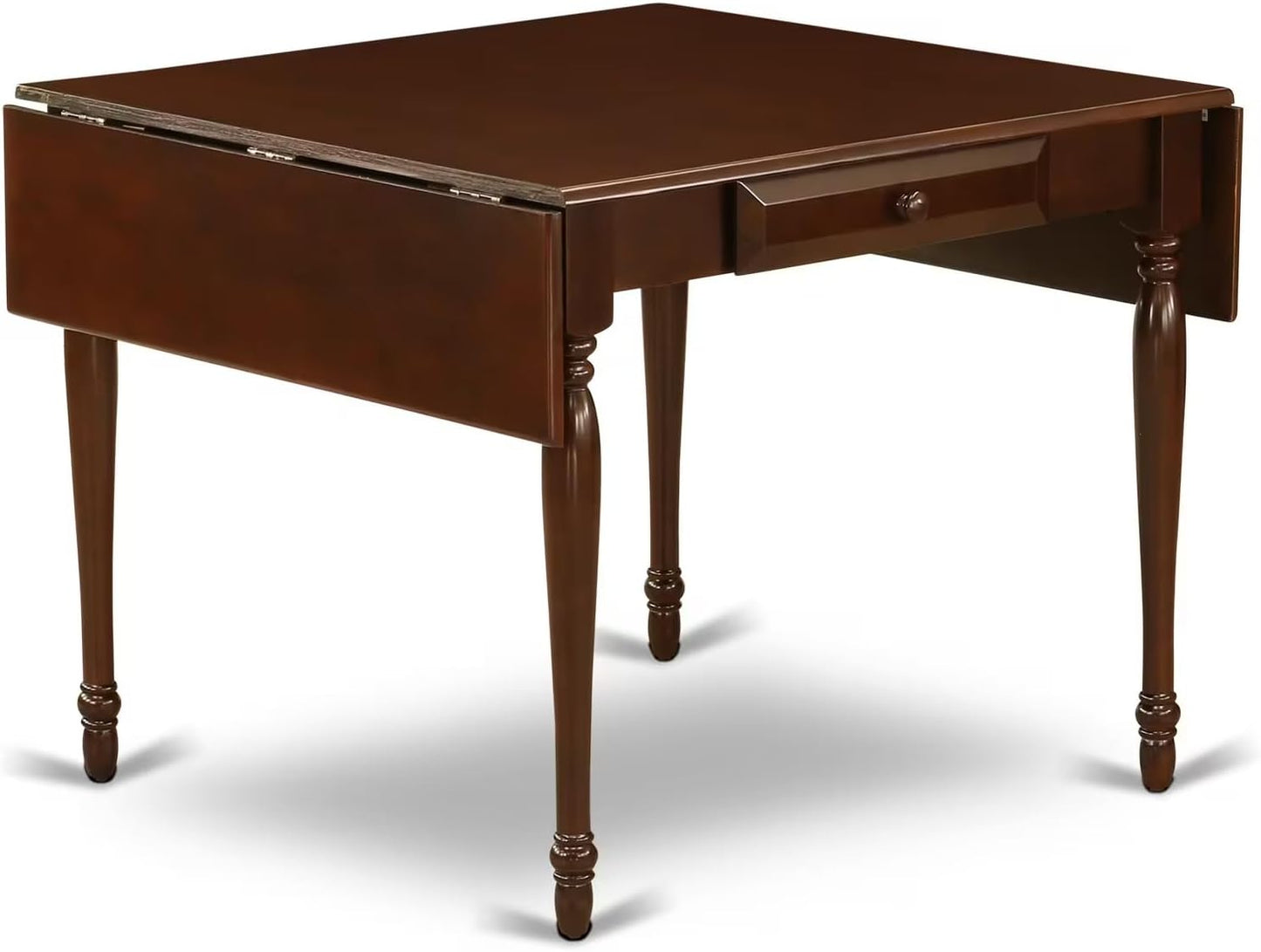 East West Furniture MZGR3-MAH-W 3 Piece Dinette Set for Small Spaces Contains a Rectangle Dining Table with Dropleaf and 2 Kitchen Dining Chairs, 36x54 Inch, Mahogany