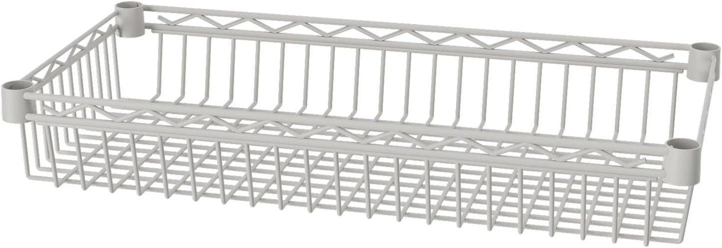 SINGAYE 6 Tier Big Basket Shelf Wire Shelving Unit Adjustable Storage Shelves Rack for Garage Kitchen Office Pantry Corner Metal with Wheels White