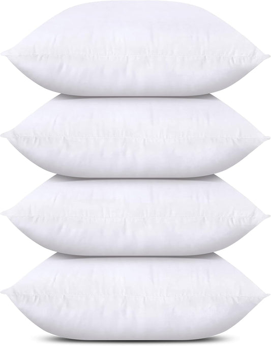 Utopia Bedding Throw Pillows (Set of 4, White), 24 x 24 Inches Pillows for Sofa, Bed and Couch Decorative Stuffer Pillows