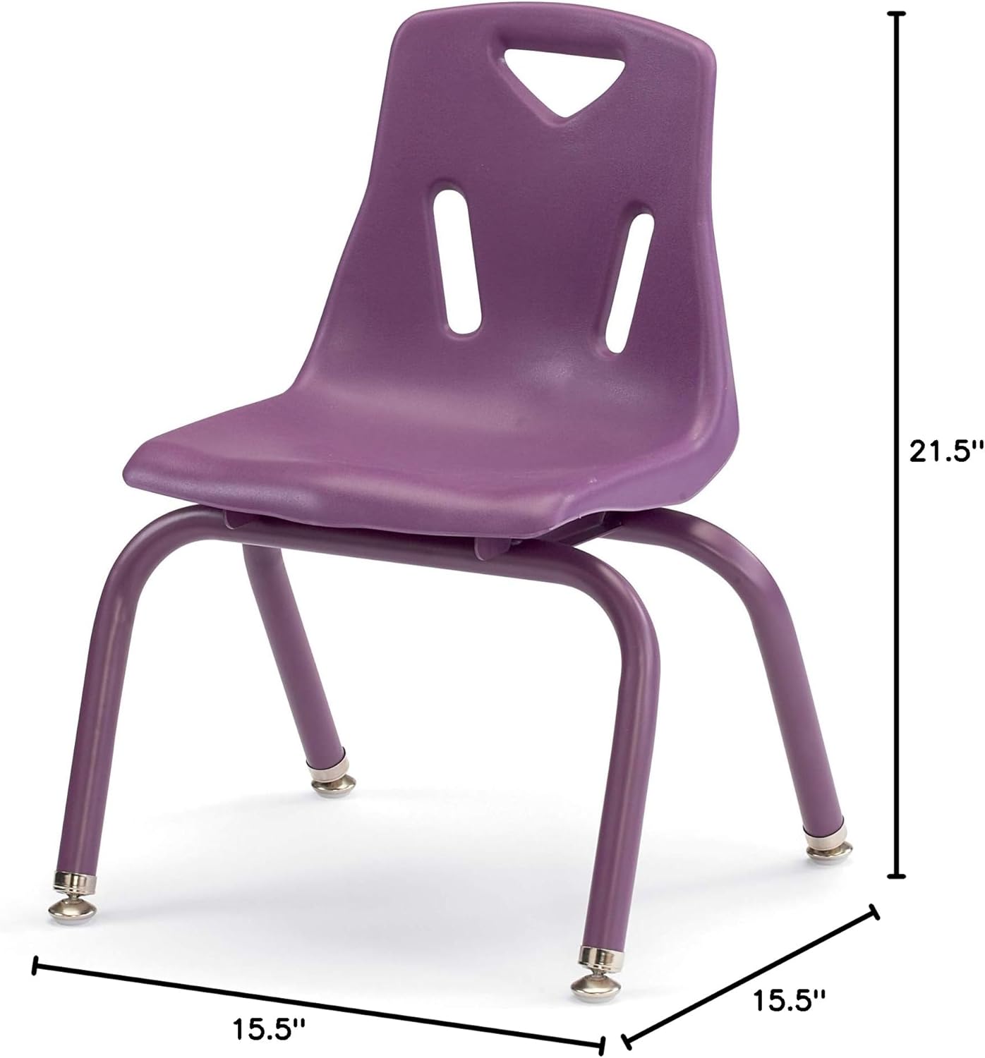 Berries Jonti-Craft 8122JC6004 Stacking Chairs with Powder-Coated Legs, 12" Height, Purple, Pack of 6