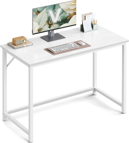 VASAGLE Computer Desk, Office Work Desk, 19.7 x 39.4 x 29.9 Inches, for Study, Bedroom, Home Office, Living Room, Maple White and Cloud White ULWD041W44