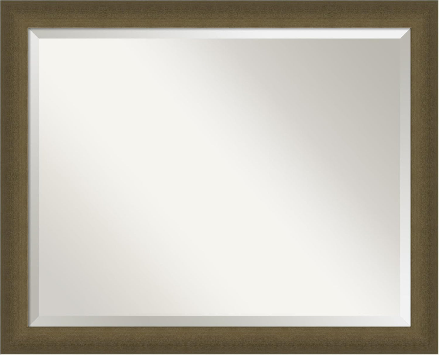 Amanti Art Bronze Bathroom Mirror for Over Sink, 26x32 Blaine Light Bronze Narrow Rectangle Vanity Mirror, Large Modern Contemporary Frame, Hangs Horizonally and Vertically, Bathroom Wall Decor