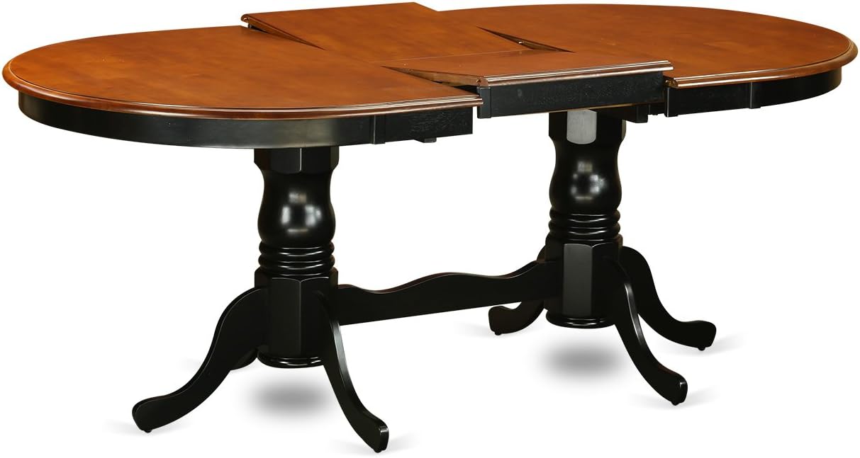 East West Furniture PLPF9-BCH-C 9 Piece Kitchen Table & Chairs Set Includes an Oval Dining Room Table with Butterfly Leaf and 8 Linen Fabric Upholstered Chairs, 42x78 Inch, Black & Cherry