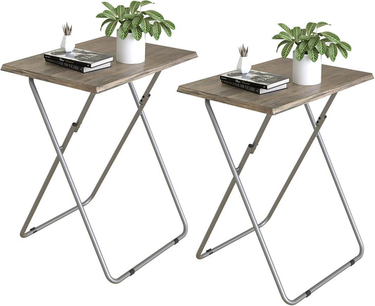 Garden 4 you TV Tray Table TV Dinner Tray with Sturdy MDF Set of 2,Eating Trays for Living Room with No Assembly Required,Small Folding Side Table 15 x 18.9 x 26in (3D,2PCS)