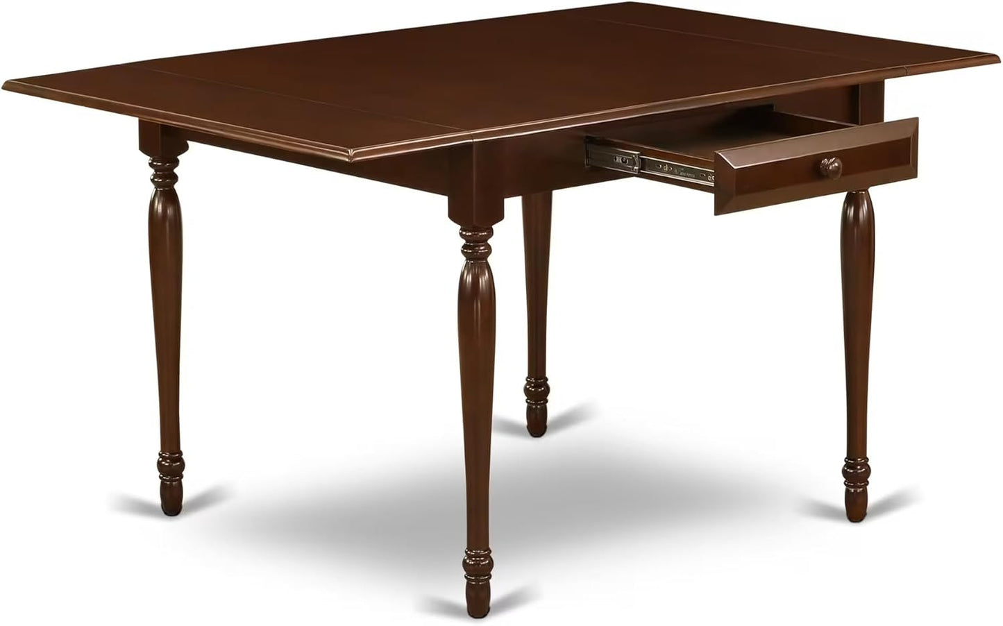 East West Furniture MZGR3-MAH-W 3 Piece Dinette Set for Small Spaces Contains a Rectangle Dining Table with Dropleaf and 2 Kitchen Dining Chairs, 36x54 Inch, Mahogany