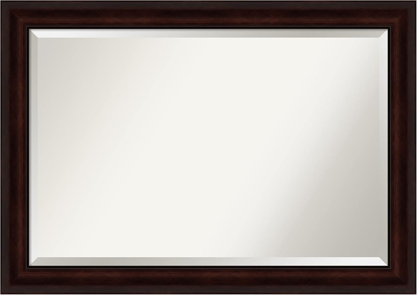 Amanti Art Brown Wall Mirror 29x41 Coffee Bean Brown Rectangle Bathroom Mirror for Wall Decor Living Room, Large Casual Frame, Hangs Horizonally and Vertically, Bathroom Decor, Beveled Edge from WI