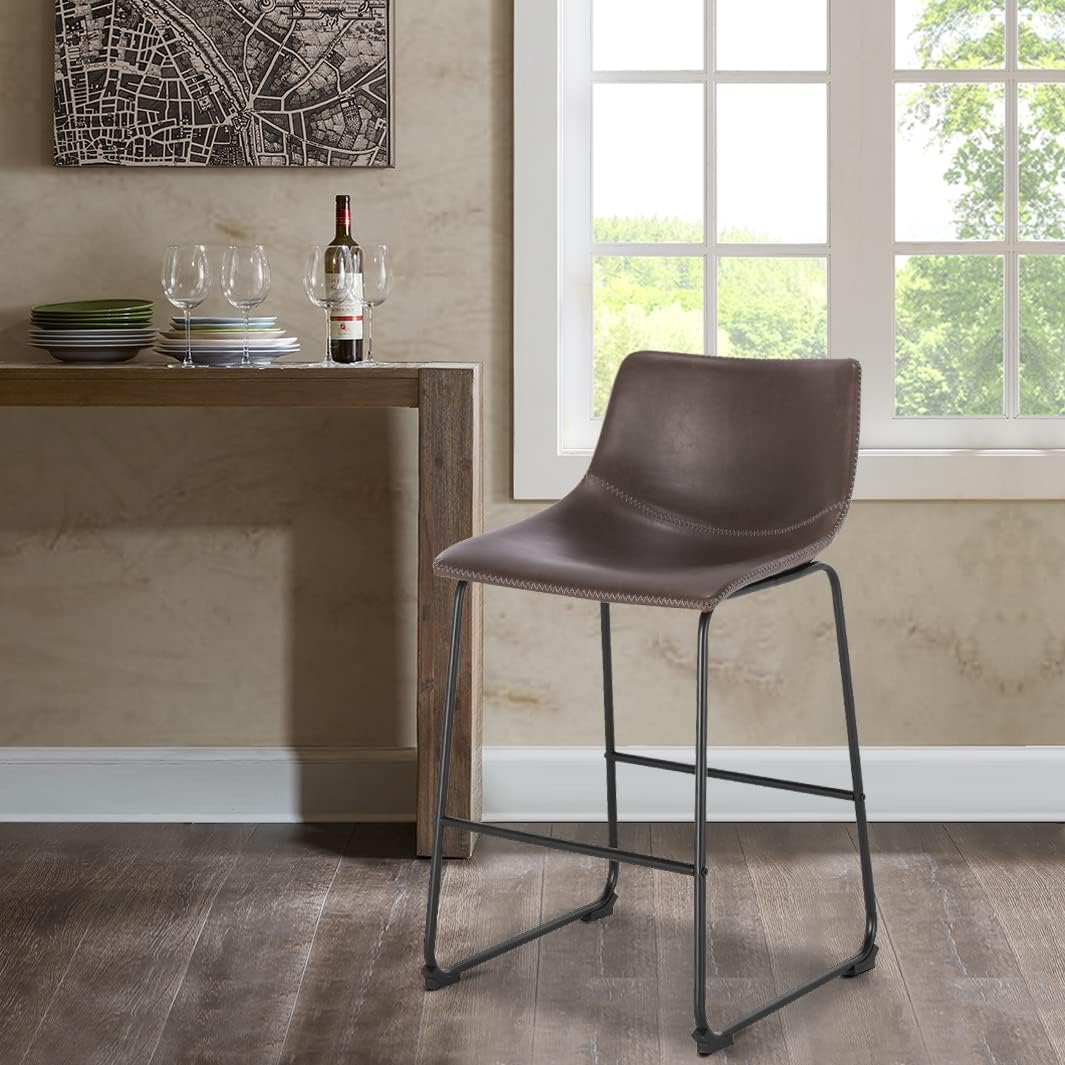 EdgeMod Brinley Counter Stool in Brown (Set of 3)