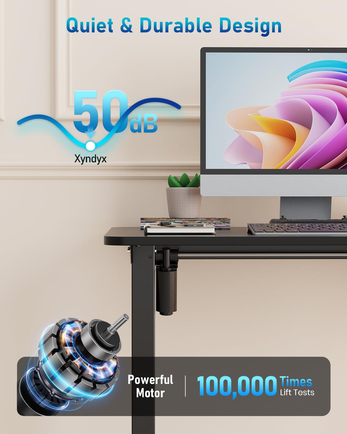 Small Height Adjustable Electric Standing Desk, 31.5" x 23.6" Sit Stand up Desk with Splice Board, Ergonomic Rising Computer Home Office Desk Table with Memory Preset, Black Frame/Black Top