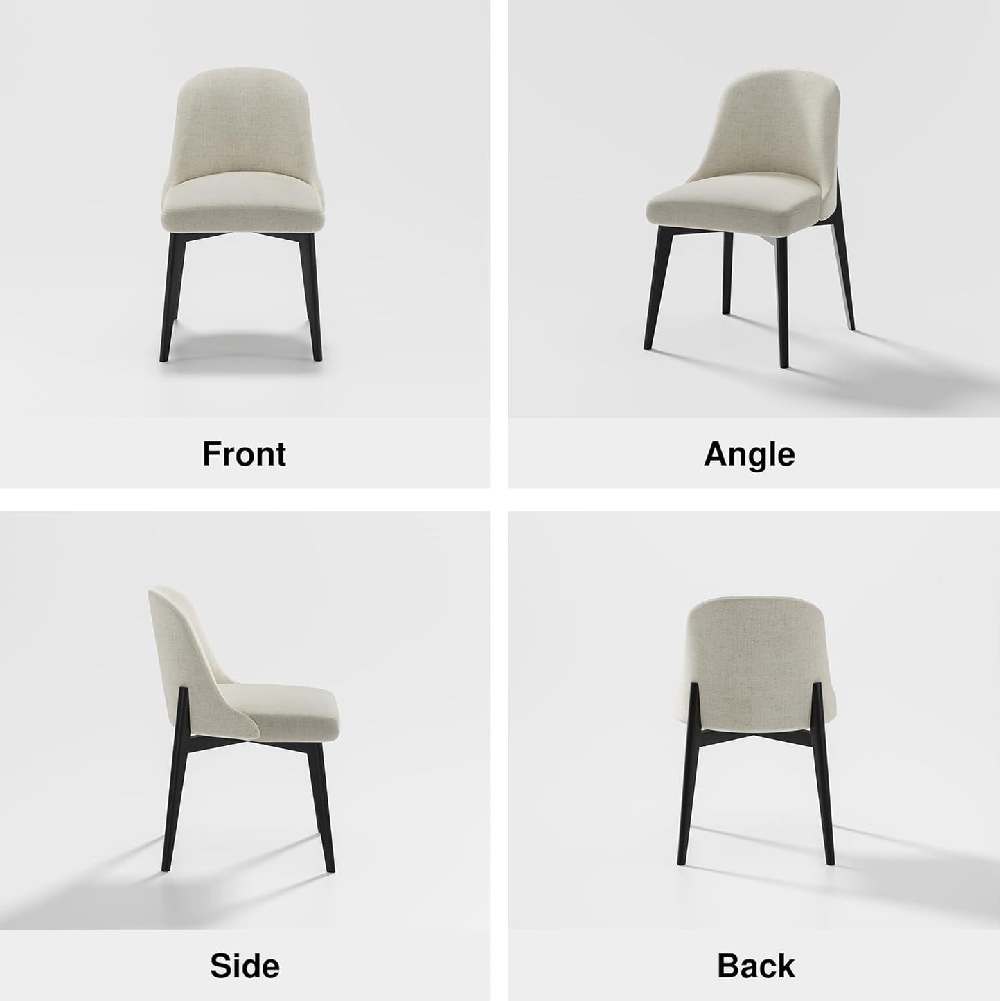 Casaphoria Kitchen Table Set with 2 Chairs, 42" Round Dining Kitchen Table & Chairs Set for 2-4, Wood Modern Dining Table for Living Room, Easy Assembly, Black