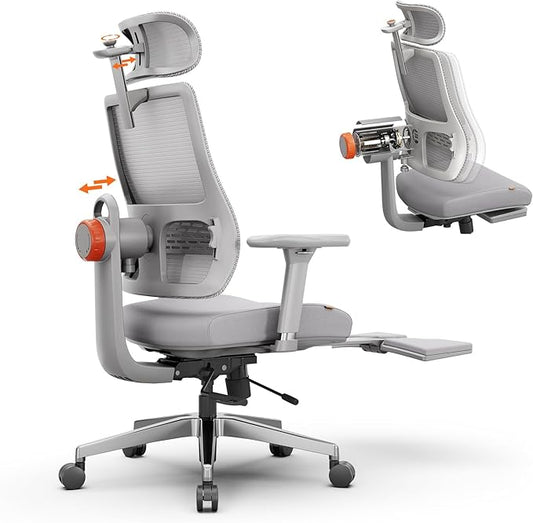 Newtral Ergonomic Office Chair-Home Office Desk Chair with Footrest, Auto-Following Backrest & Headrest, 4D Armrests, 96°-136° Recline