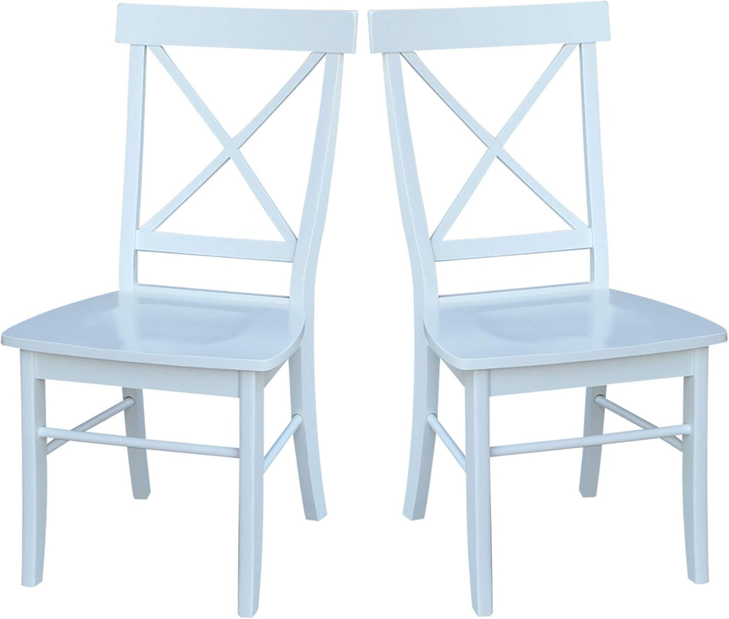Set of Two X-Back Dining Chairs, White