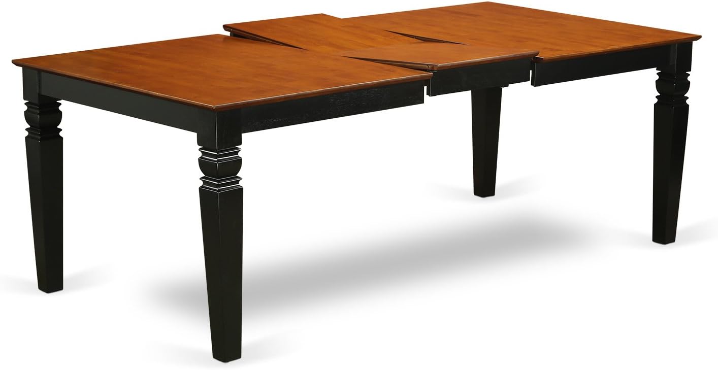 East West Furniture LGKE5-BCH-LC 5 Piece Dinette Set for 4 Includes a Rectangle Dining Room Table with Butterfly Leaf and 4 Faux Leather Kitchen Dining Chairs, 42x84 Inch, Black & Cherry