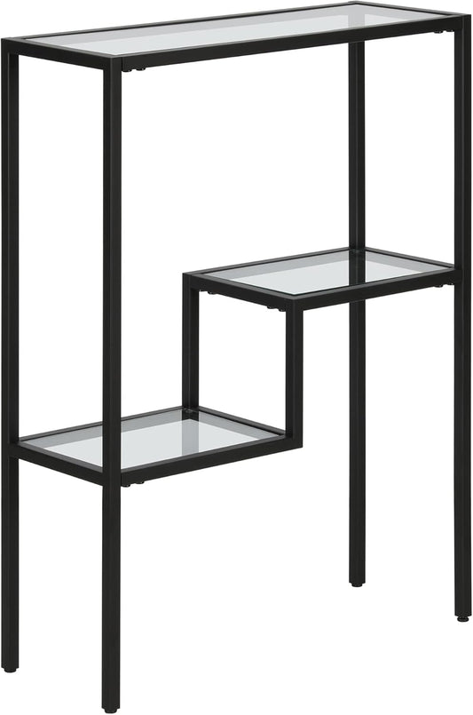 Henn&Hart 22" Wide Rectangular Console Table in Blackened Bronze, Entryway Table, Accent Table for Living Room, Hallway