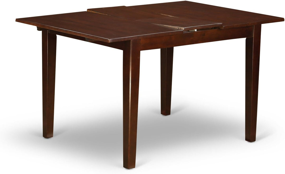 East West Furniture NOML3-MAH-LC 3 Piece Dining Table Set Contains a Rectangle Dining Room Table with Butterfly Leaf and 2 Faux Leather Upholstered Chairs, 32x54 Inch, Mahogany