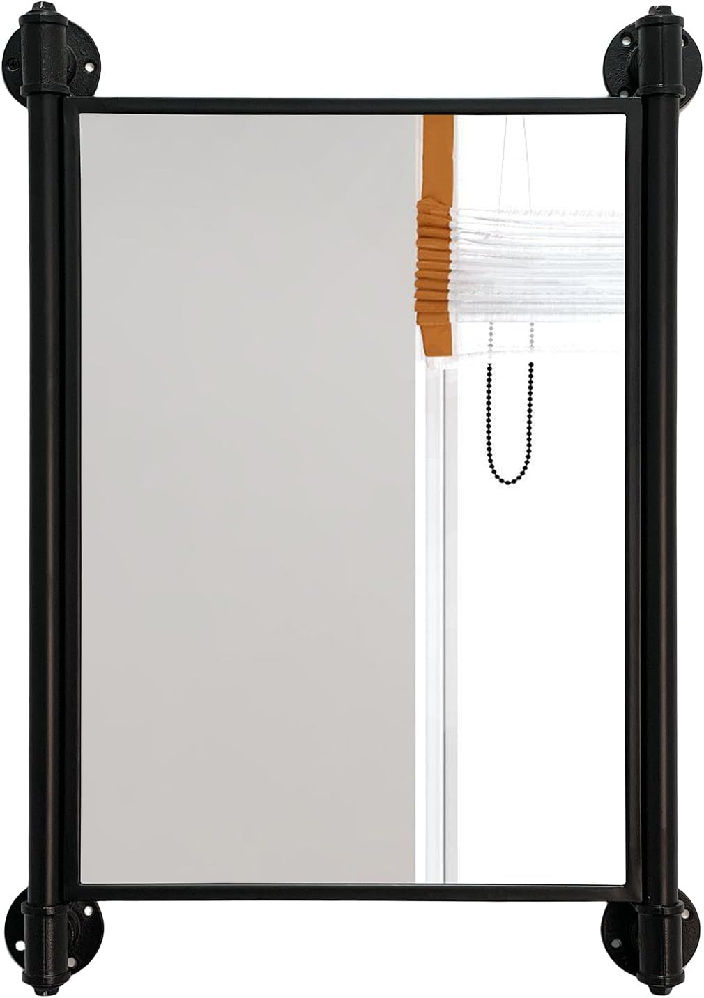 Industrial Pipe Mirror for Bathroom,Rectangle Iron Wall Mirrors for Living Room Bedroom(27.5 x 19.68 in)