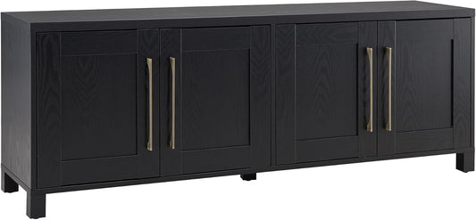 Henn&Hart Rectangular TV Stand for TV's up to 80" in Black Grain, TV Stands for the Living Room