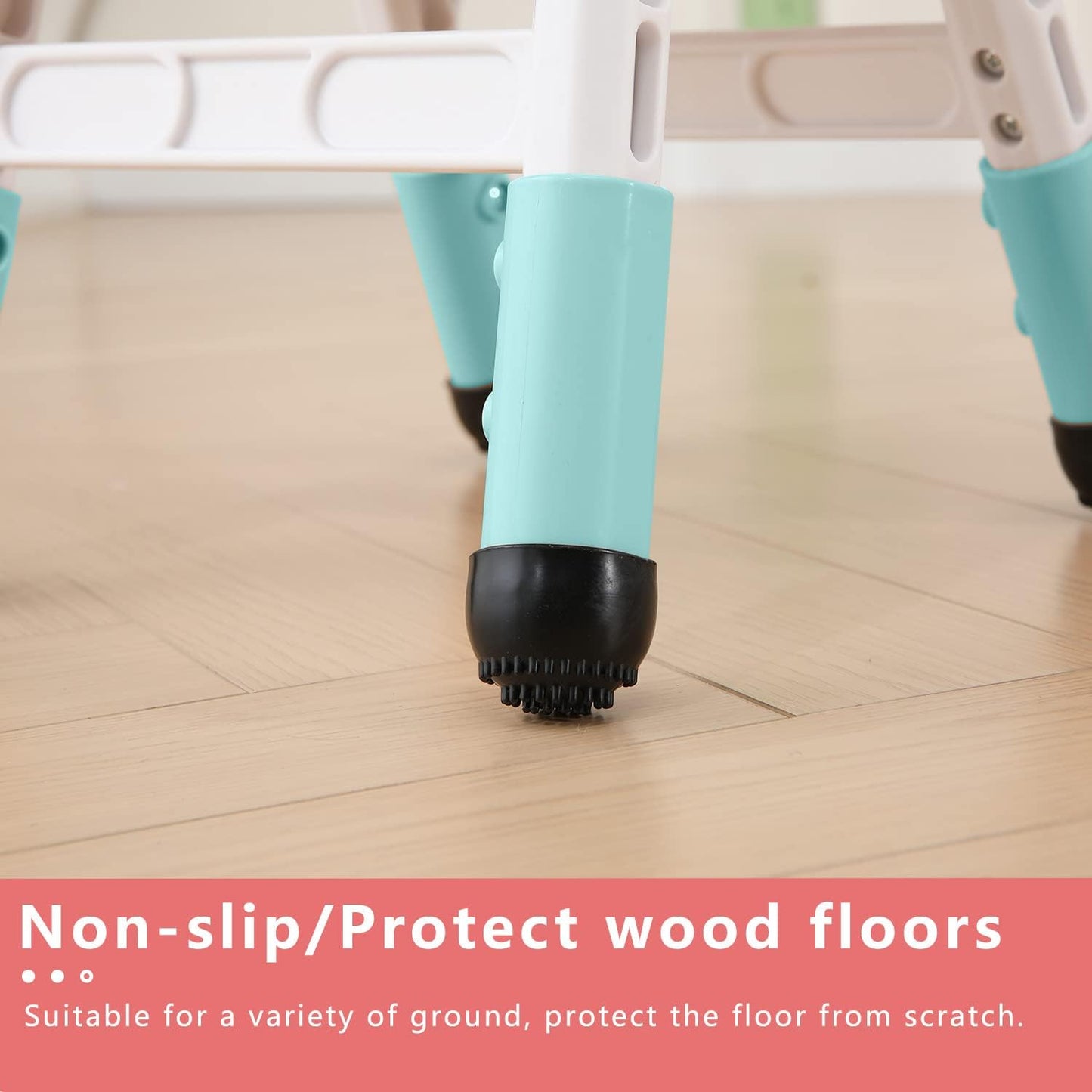 4 Piece Kids Chair Set 3 Levels Adjustable Stackable Kids Chairs Ideal for Playrooms, Schools, Daycares and Homes Washable and Easy to Clean Max Weight 220LB(Mint Green4Piece Set)