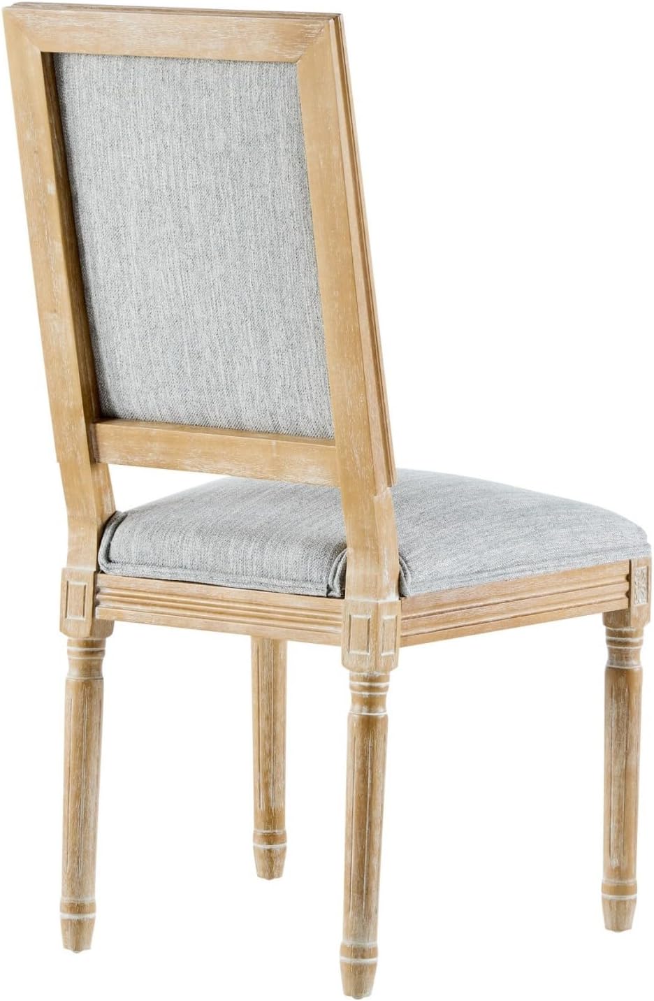 Merax Upholstered Solid Wood Dining Chairs Set of 2, French Country Style Accent Side Seating Furniture for Kitchen, Living Room, Cushioned Back, Grayish Green