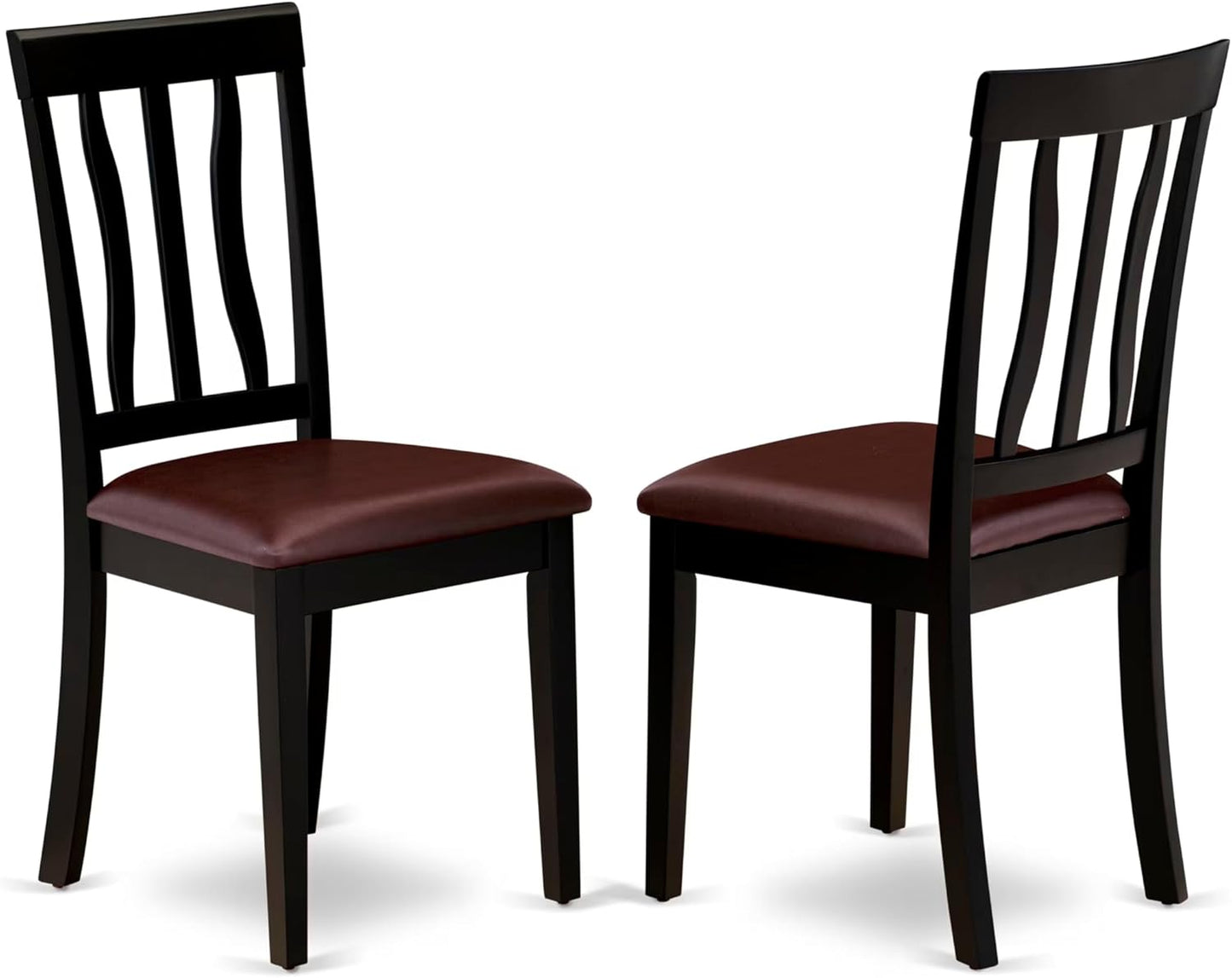 East West Furniture QUAN7-BCH-LC 7 Piece Kitchen Table & Chairs Set Consist of a Rectangle Butterfly Leaf Dining Table and 6 Faux Leather Upholstered Chairs, 40x78 Inch, Black & Cherry