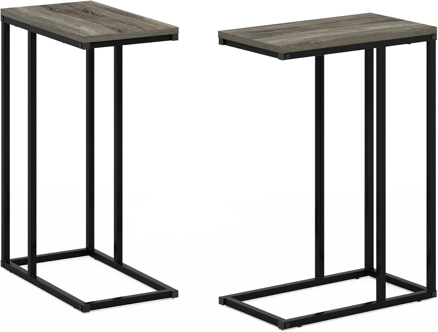 Furinno Camnus Modern Living Sofa Side Table, French Oak Grey, Set of 2