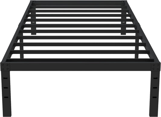 Twin XL Bed Frame No Box Spring Needed, 14 Inch Heavy Duty Metal Platform Bed Frame Twin XL Size with Storage, 2500lbs Steel Slats Support, Easy Assembly, Black