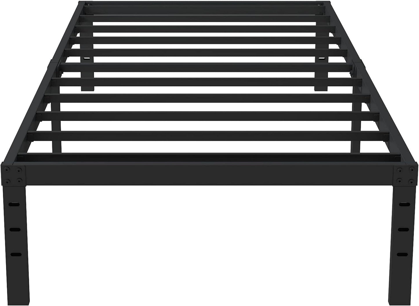 16 Inch Twin XL Bed Frames, Metal Platform Twin XL Bed Frame with Storage, 2,500 lbs Heavy Duty Steel Slats Support, Easy Assembly Mattress Foundation, Black