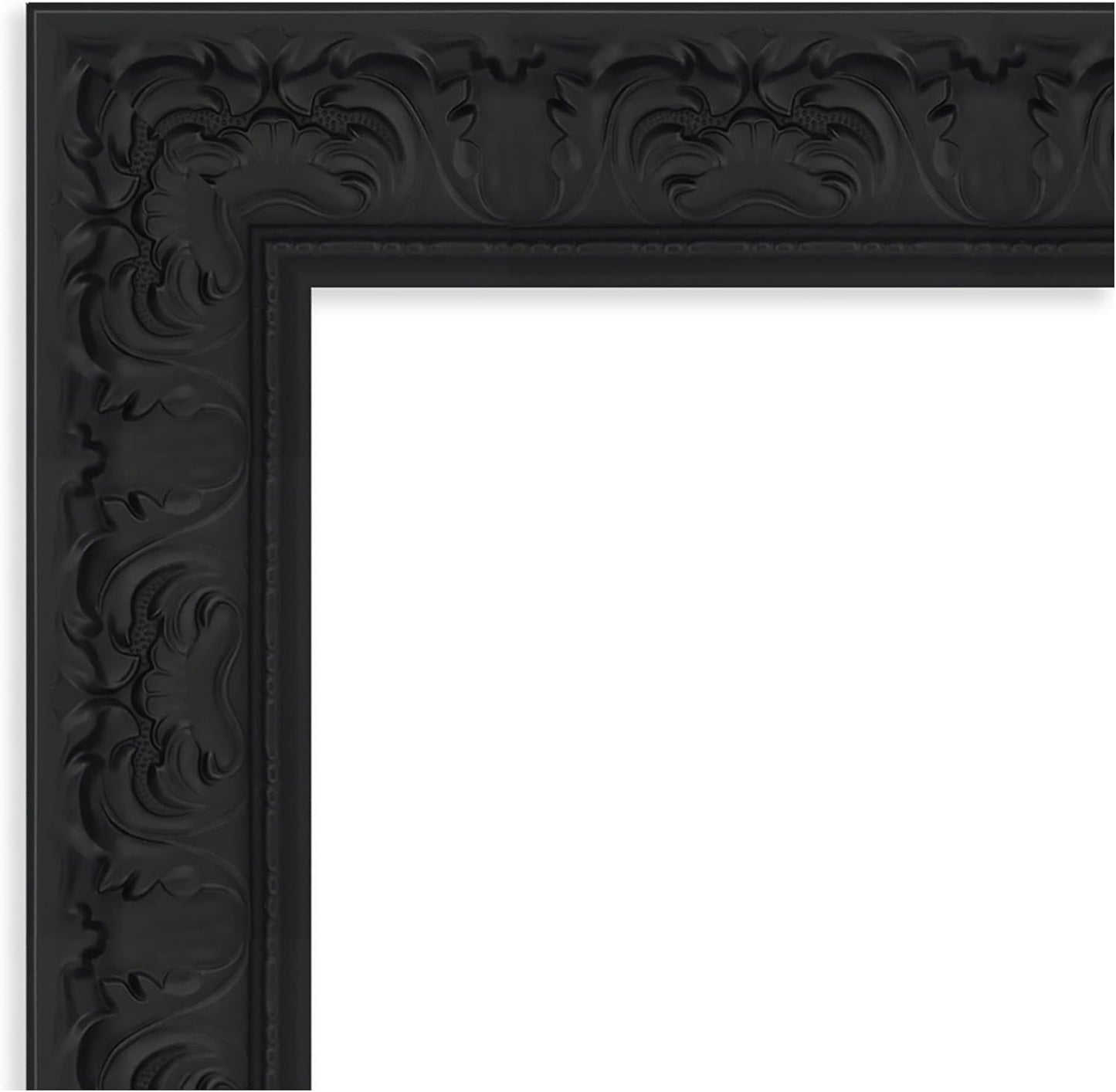 Amanti Art Black Bathroom Mirror for Over Sink, 27x23 Luxe Black Rectangle Vanity Mirror, Small Traditional Frame, Hangs Horizonally and Vertically, Bathroom Wall Decor, Beveled Edge