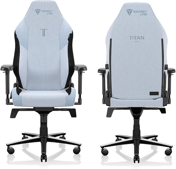 Secretlab Titan Evo Frost Blue Gaming Chair - Reclining, Ergonomic & Heavy Duty Computer Chair with 4D Armrests, Magnetic Head Pillow & Lumbar Support - Big and Tall Up to 395 lbs - Blue - Fabric