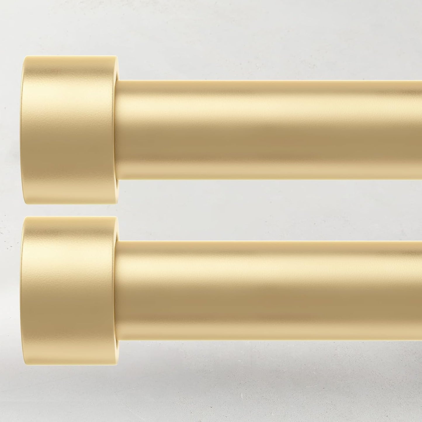 2 Pack Curtain Rods for Windows 72 to 144 Inch, 1 Inch Gold Curtain Rods Set, Adjustable Heavy Duty Curtain Rod, Outdoor Curtain Rods for Patio Bedroom, Drapery Rods with End Cap, Size 32"- 150"
