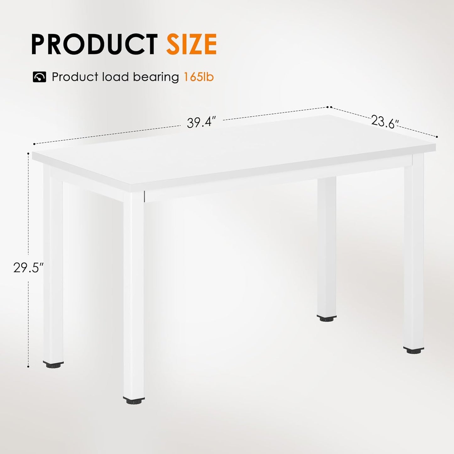 DlandHome 39 inches Small Computer Desk for Home Office Activity Table Writing Table for Small Spaces Study Table Student Laptop Desk White DND-AC3DW-100