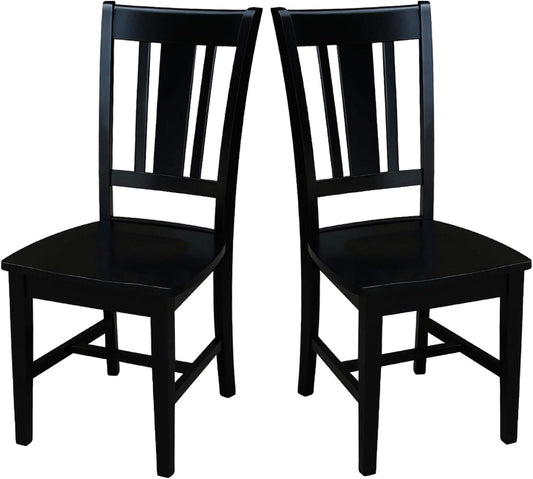 Set of Two San Remo SplatBack Dining Chairs, Black