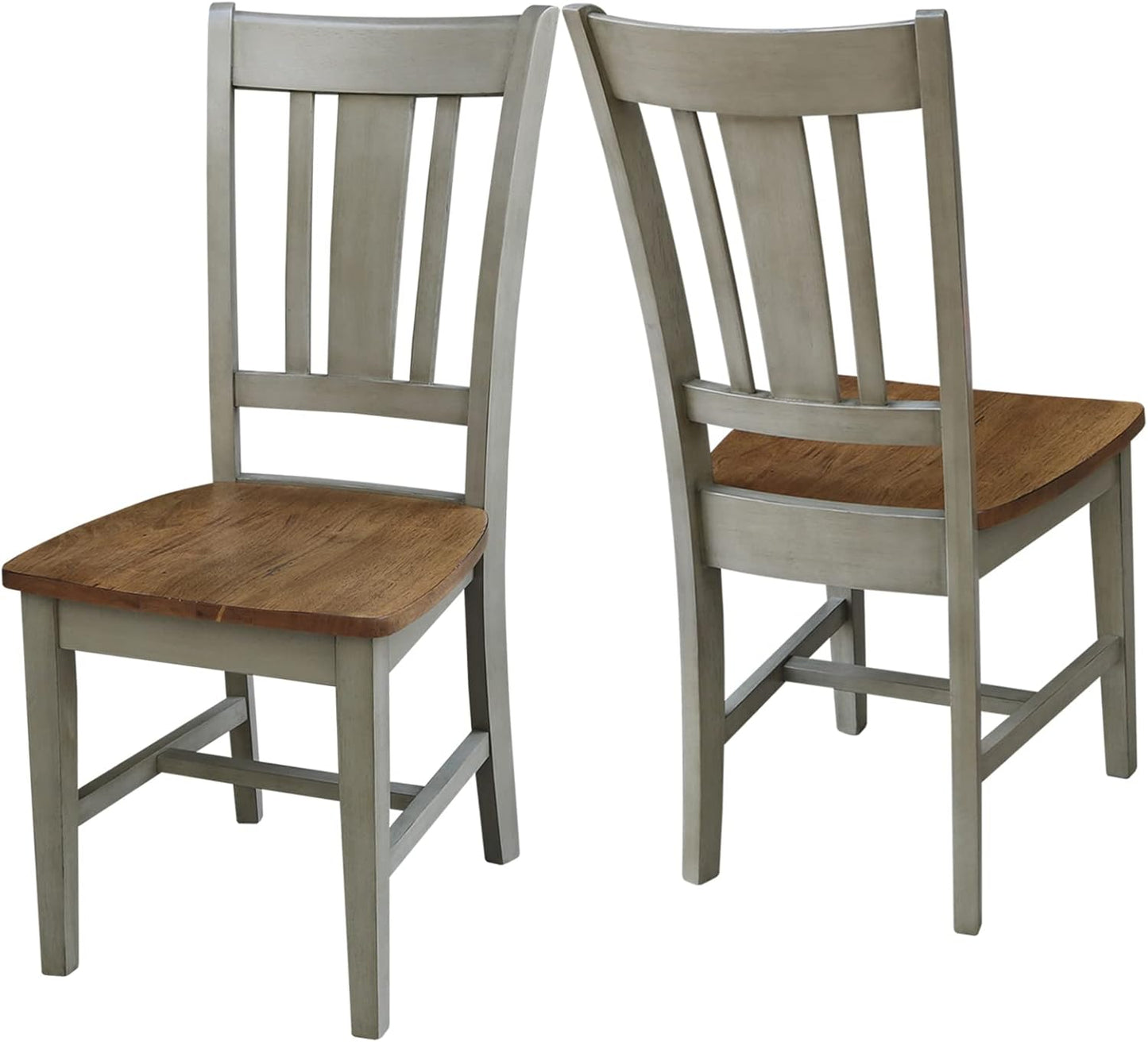 International Concepts San Remo Splatback Chair, Distressed Hickory/Stone