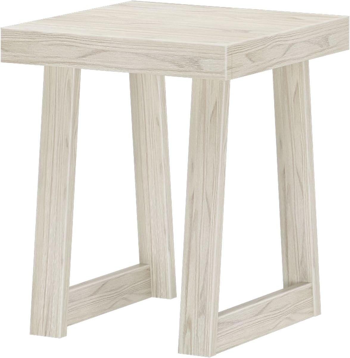 Plank+Beam Classic Square Side Table, Slim Side Table for Living Room, Narrow Nightstand for Small Spaces, Wood End Table for Bedroom, White Sand Wirebrush