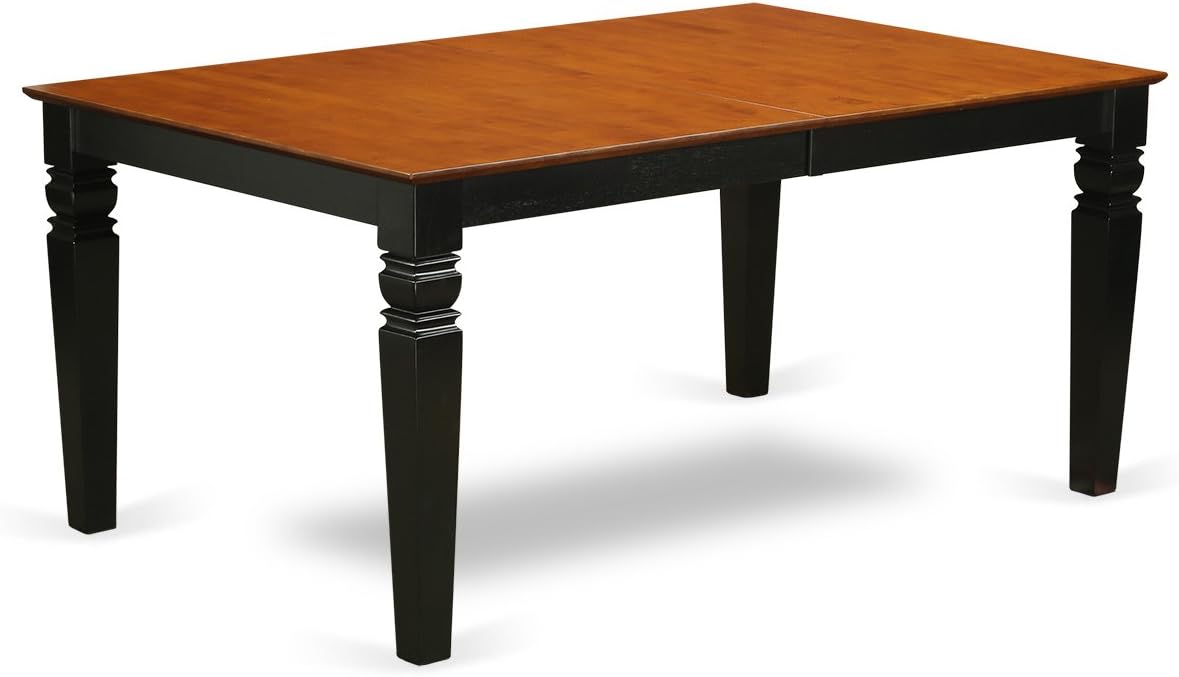 East West Furniture LGKE5-BCH-W 5 Piece Dining Room Furniture Set Includes a Rectangle Wooden Table with Butterfly Leaf and 4 Kitchen Dining Chairs, 42x84 Inch, Black & Cherry