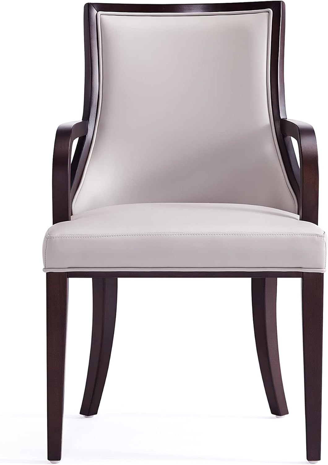 Manhattan Comfort Grand Faux Leather 8-Piece Dining Chairs in Light Grey