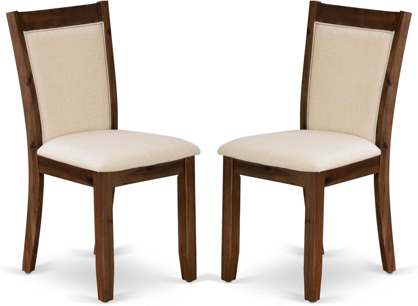 East West Furniture V797MZN32-5 5 Piece Kitchen Table Set Includes a Rectangle Dining Table with V-Legs and 4 Light Beige Linen Fabric Parson Dining Room Chairs, 40x72 Inch, Multi-Color