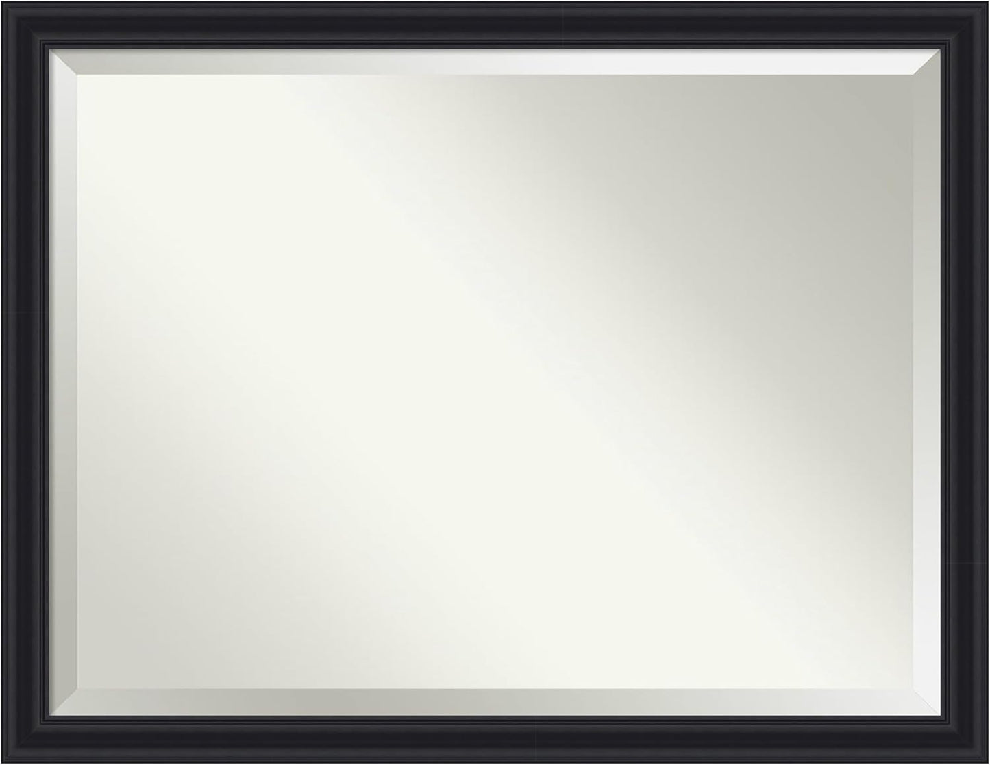 Amanti Art Black Bathroom Mirror for Over Sink, 34x44 Dalat Black Rectangle Vanity Mirror, X-Large Traditional Frame, Hangs Horizonally and Vertically, Bathroom Wall Decor, Beveled Edge