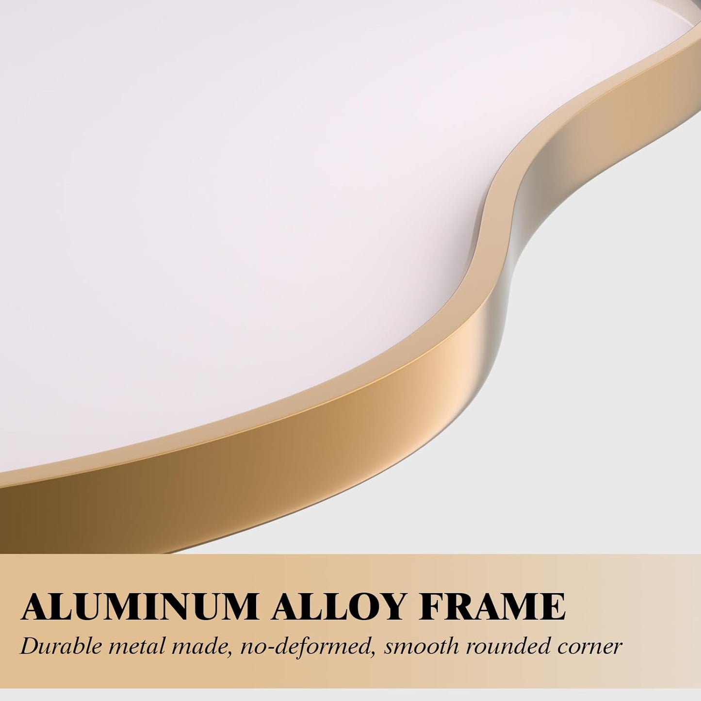 WEER Irregular Wall Mirror, 20x36 inch Gold Asymmetrical Mirror Wall Mounted Mirrors Decorative, Abstract Wavy Aluminum Alloy Frame Mirror for Bathroom, Bedroom, Living Room, Entryway