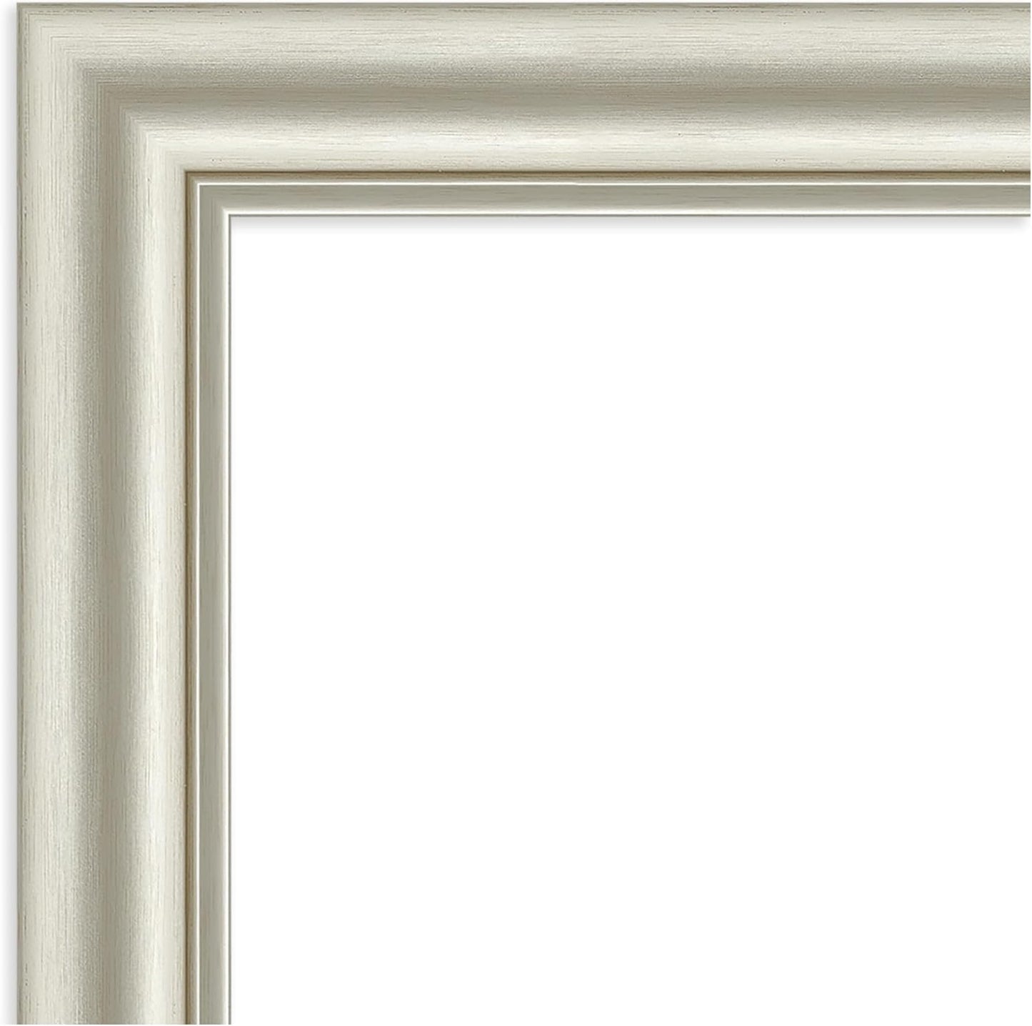 Amanti Art Bathroom Mirror for Over Sink, 36x46 Sophia Silver Rectangle Vanity Mirror, X-Large Traditional Frame, Hangs Horizonally and Vertically, Bathroom Wall Decor, Beveled Edge