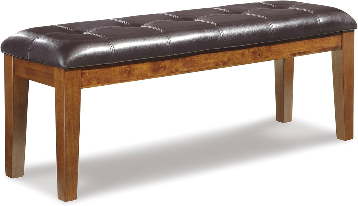 Signature Design by Ashley Ralene Tufted Upholstered Dining Room Bench, Medium Brown
