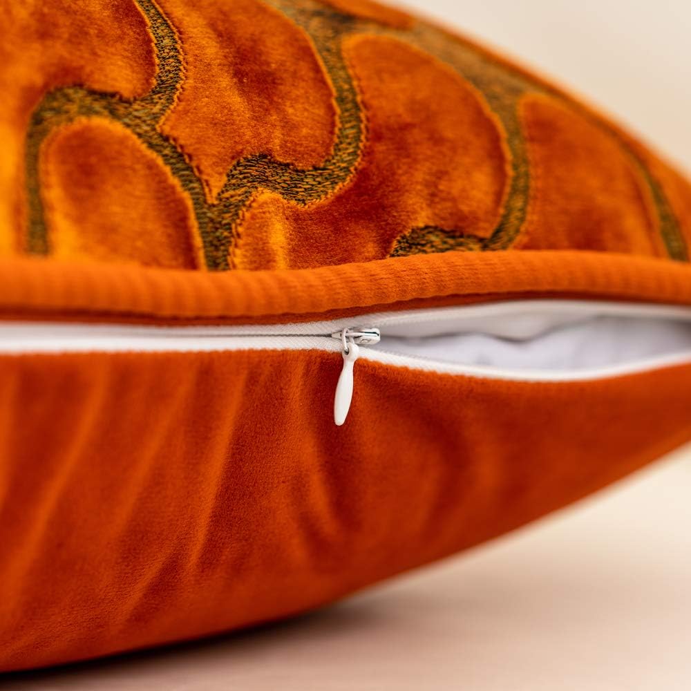 Yangest Orange Throw Pillow Cover Wavy Cushion Cover Modern Zippered Rectangular Pillowcase for Sofa Couch Bedroom Living Room Home Decorative, 12x20 Inch