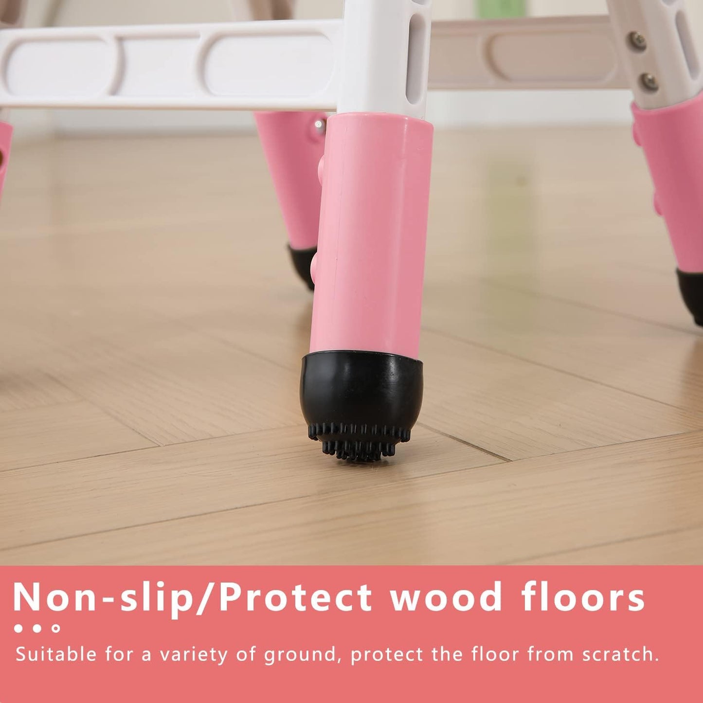 4 Piece Kids Chair Set 3 Levels Adjustable Stackable Kids Chairs Ideal for Playrooms, Schools, Daycares and Homes Washable and Easy to Clean Max Weight 220LB(Pink 4Piece Set)