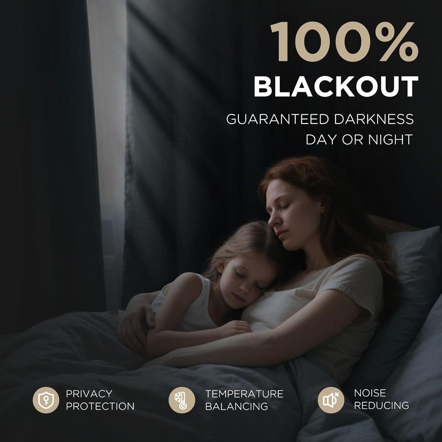 Joydeco 100% Blackout Curtains for Bedroom - Natural Linen Curtains 96 Inch Long, Thermal Insulated 2 Panels Linen Light Blocking Drapes, Rod Pocket & Back Tabs, Darkening Privacy for Living Room