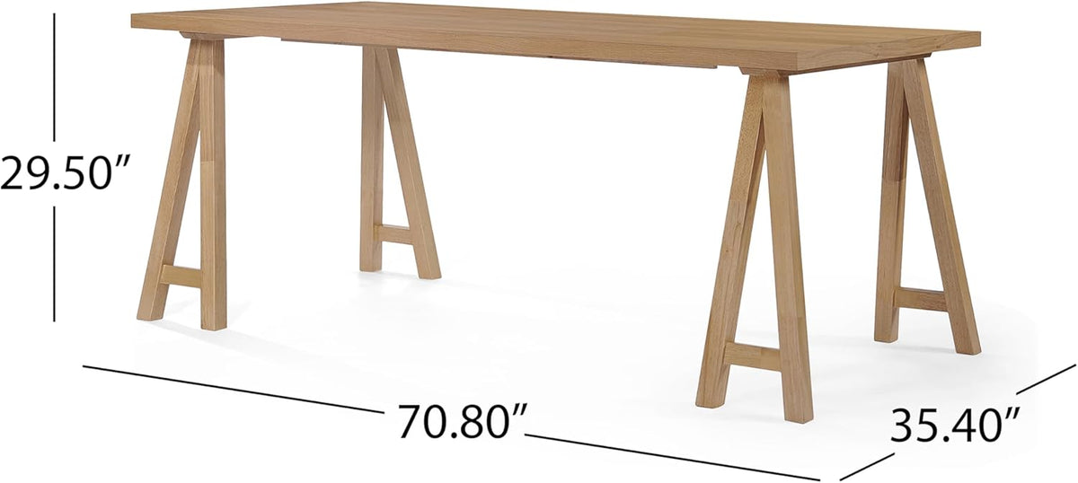 Christopher Knight Home Benson Mid-Century Modern 7 Piece Dining Set, Green Tea and Natural Oak