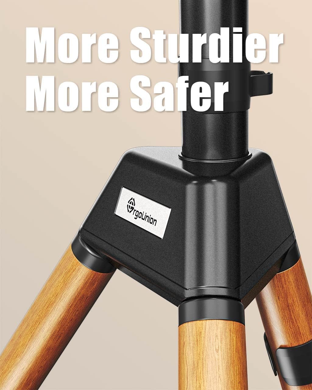 Tripod TV Stand for 32-75 Inch Screen up to 77lbs, Height Adjustable Easel TV Floor Stand with Wood Legs and Cable Ties