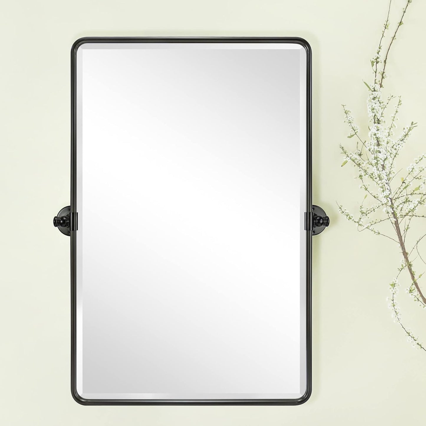 TEHOME Pivot Oil Rubbed Bronze Rectangle Bathroom Mirror Beveled Tilting Rectangular Bathroom Vanity Mirrors for Wall Vertical Wall Mounted Pivoting Mirrors, 25x35''