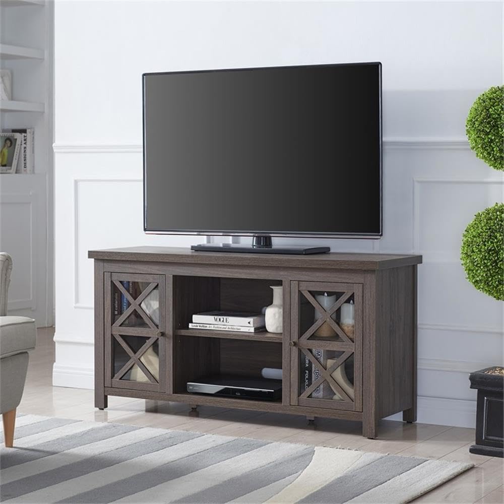 Henn&Hart Rectangular TV Stand for TV's up to 55" in Alder Brown, TV Stands for the Living Room