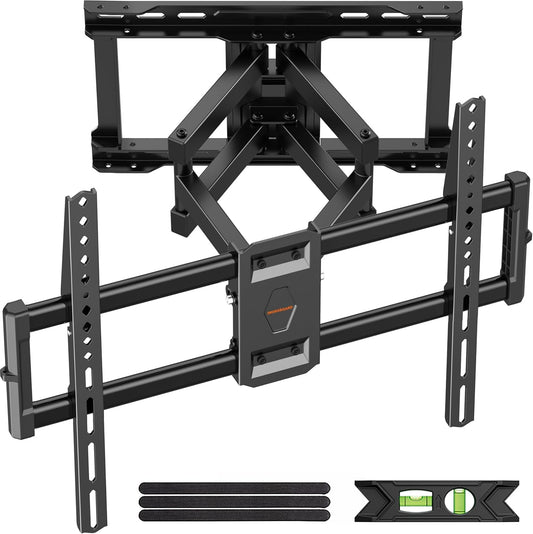 75 85 inch Full Motion TV Wall Mount for 40-86'' TV Mount, Heavy Duty Adjustable articulating Bracket Tilt Swivel Extension Level, VESA 600x400mm, 16" Studs, 132 lbs for 65 70 75+ TVs